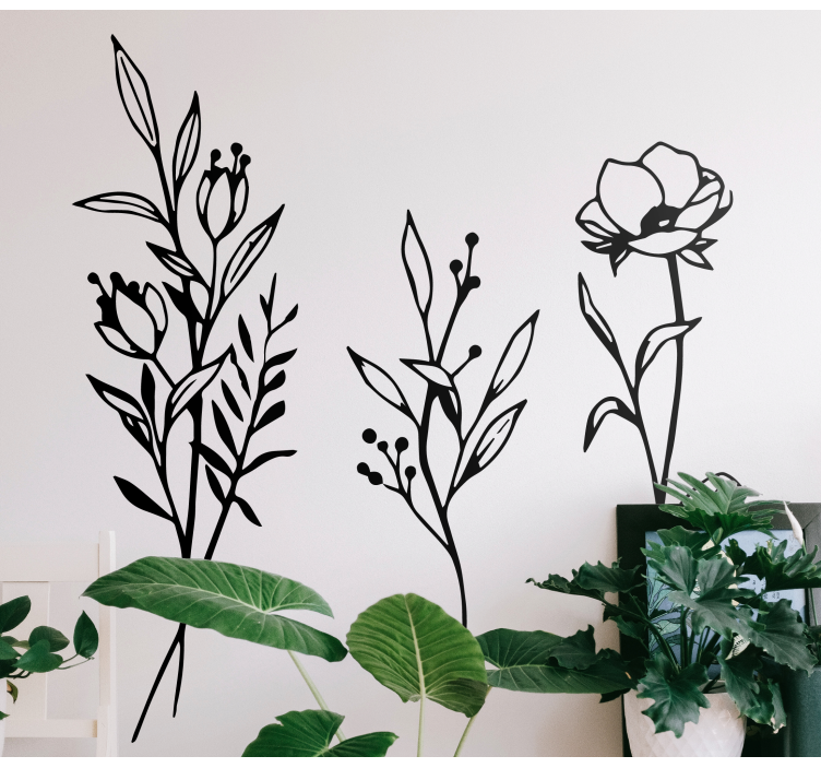 Minimalist flowers and plants flower sticker - TenStickers
