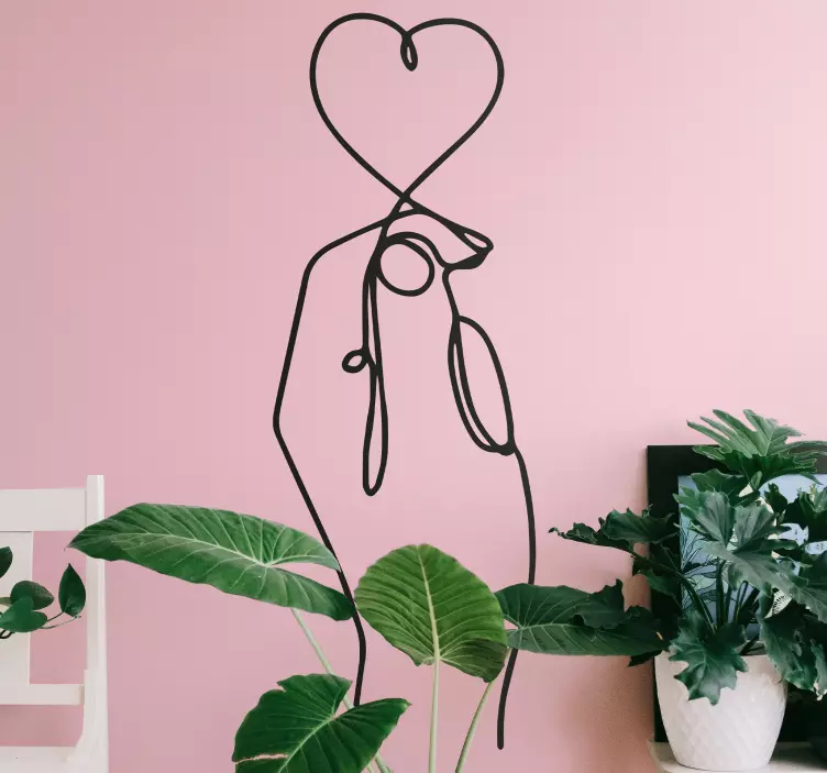 Minimalist hand holding heart people sticker - TenStickers