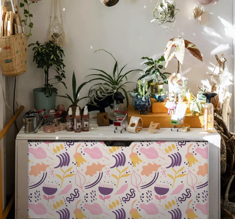 Minimalistic colored pattern furniture decal - TenStickers