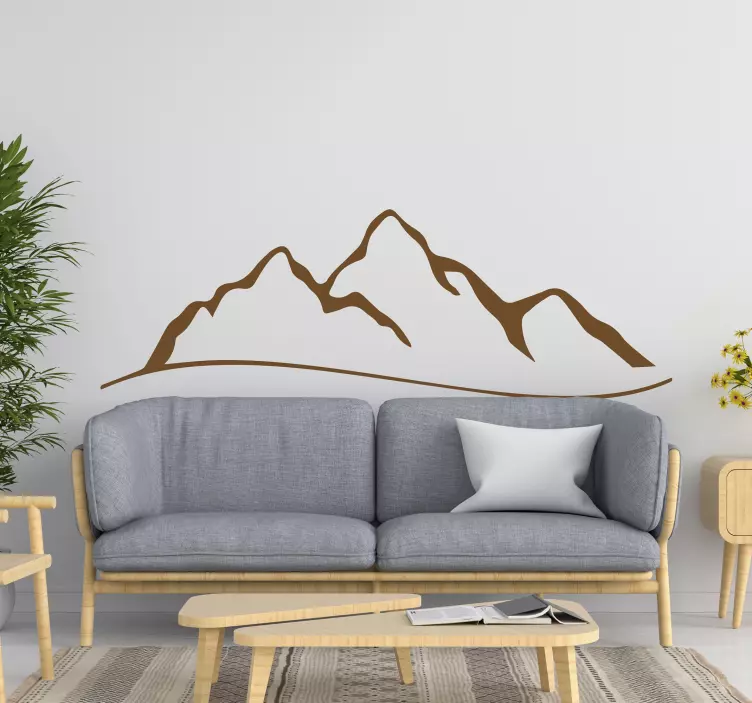 minimalistic mountain nature wall sticker - TenStickers