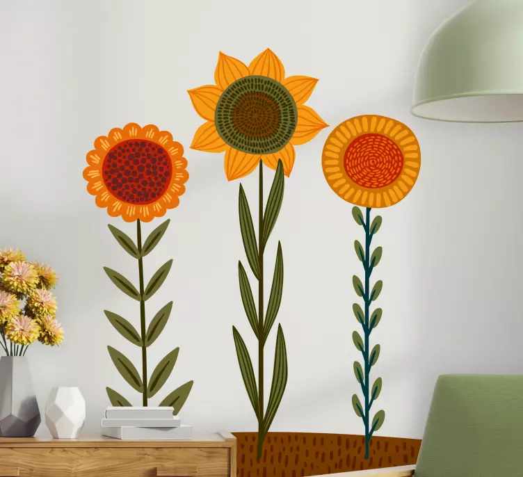 Mix of different sun flower sticker - TenStickers