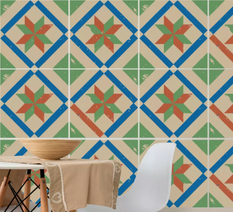 Modern cement tile design wall decal - TenStickers