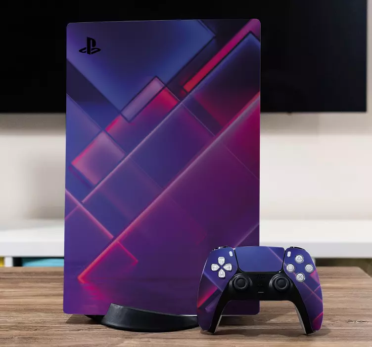 Modern futuristic neon background PS5 sticker - TenStickers
