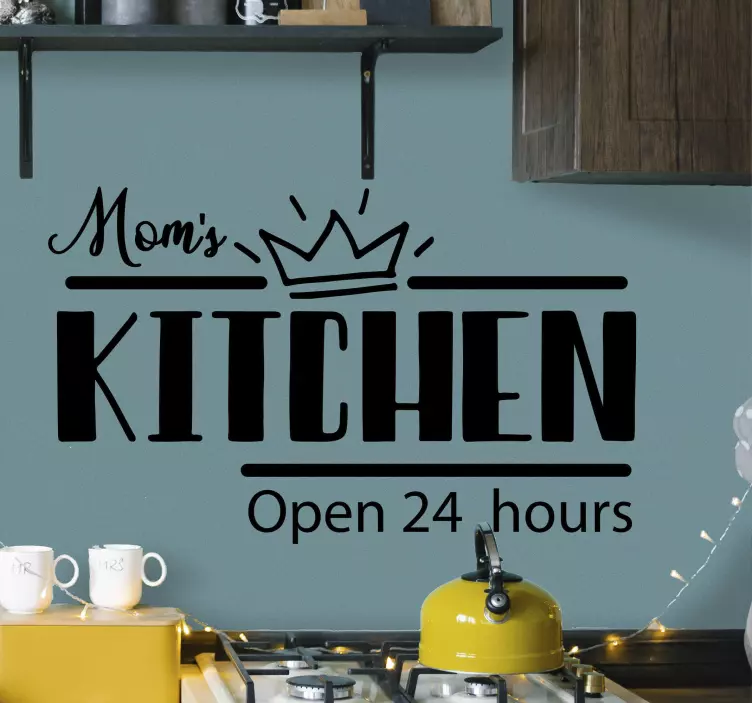 Mom's Kitchen home text wall sticker - TenStickers