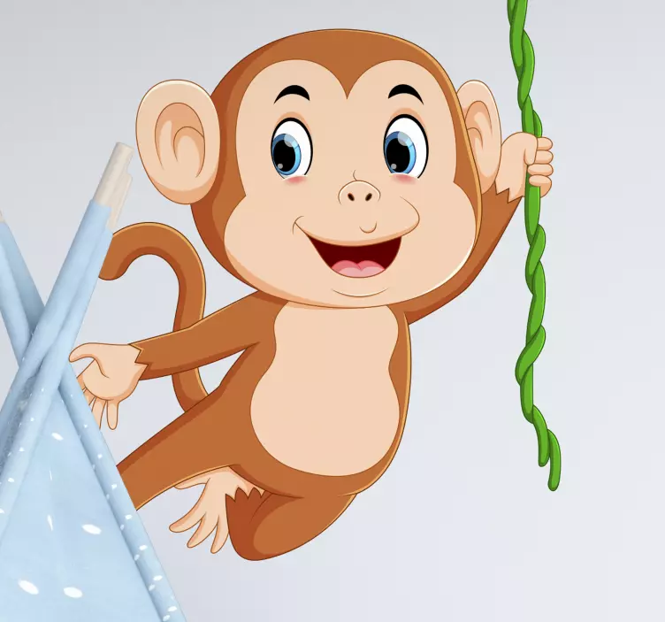 Monkey jumping children' bedroom wall sticker - TenStickers