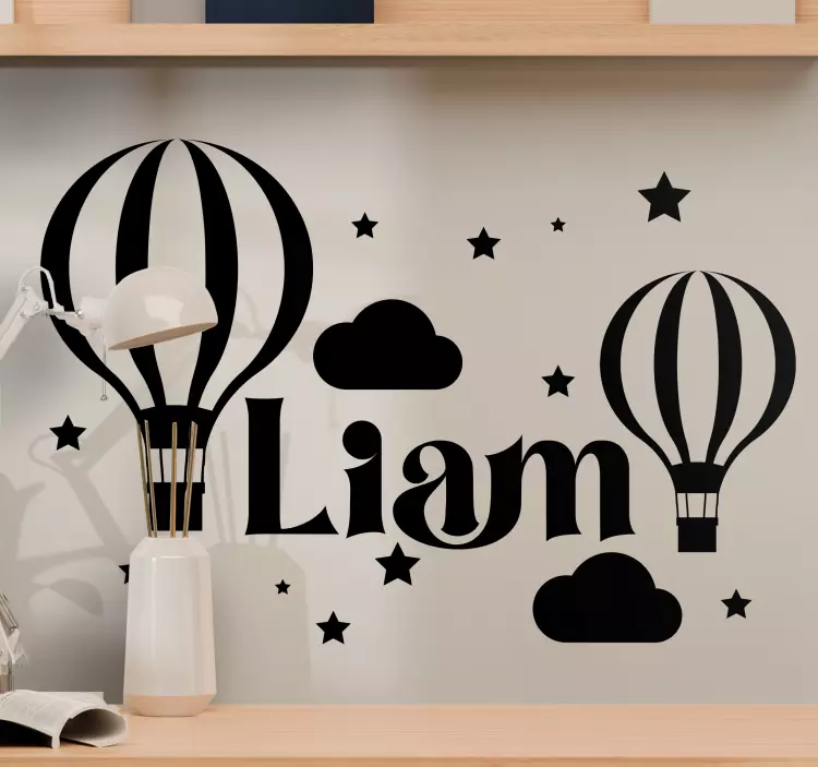 Monocolor balloons with clouds and stars decal - TenStickers