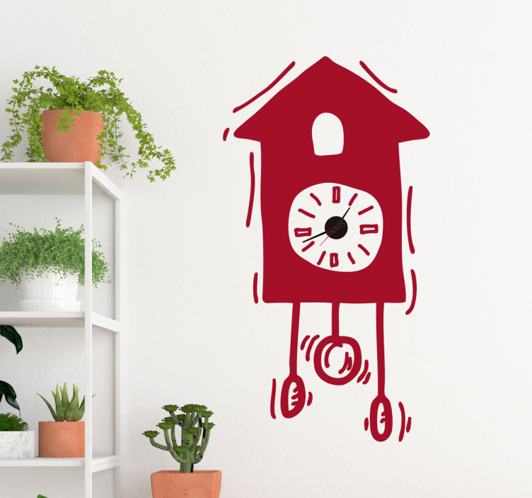 Monocolor cuckoo clock wall sticker - TenStickers