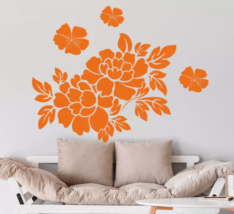 Monocolor flowers and carnations flower sticker - TenStickers