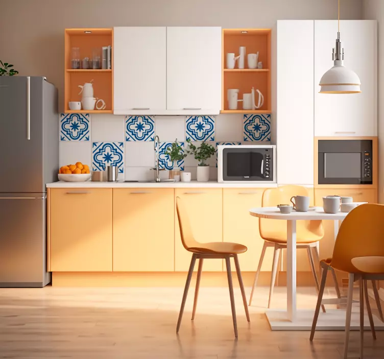 Monocolor Hydraulic = Single Color Hydraulic tile sticker - TenStickers