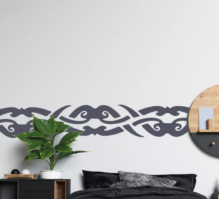 Monocolor tribal design wall border decal - TenStickers