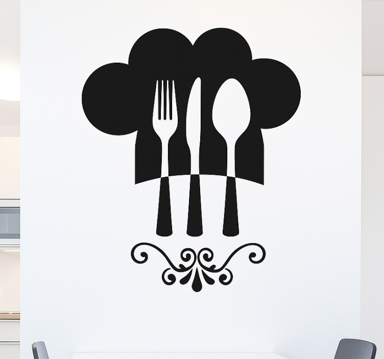 Monocolour elegant cutterly kitchen wall sticker - TenStickers