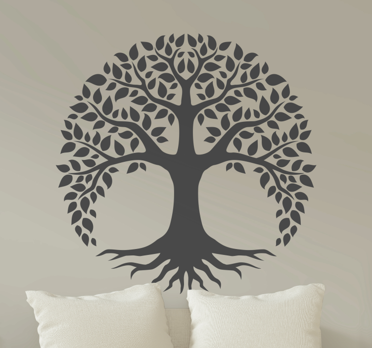 monocolour tree of life circle wall sticker - TenStickers