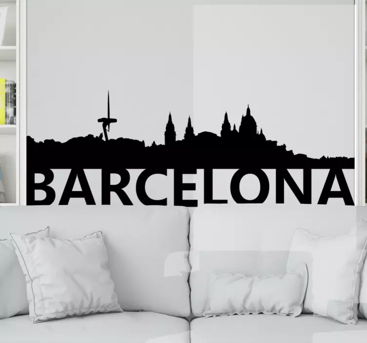 Montjuic skyline wall decal - TenStickers