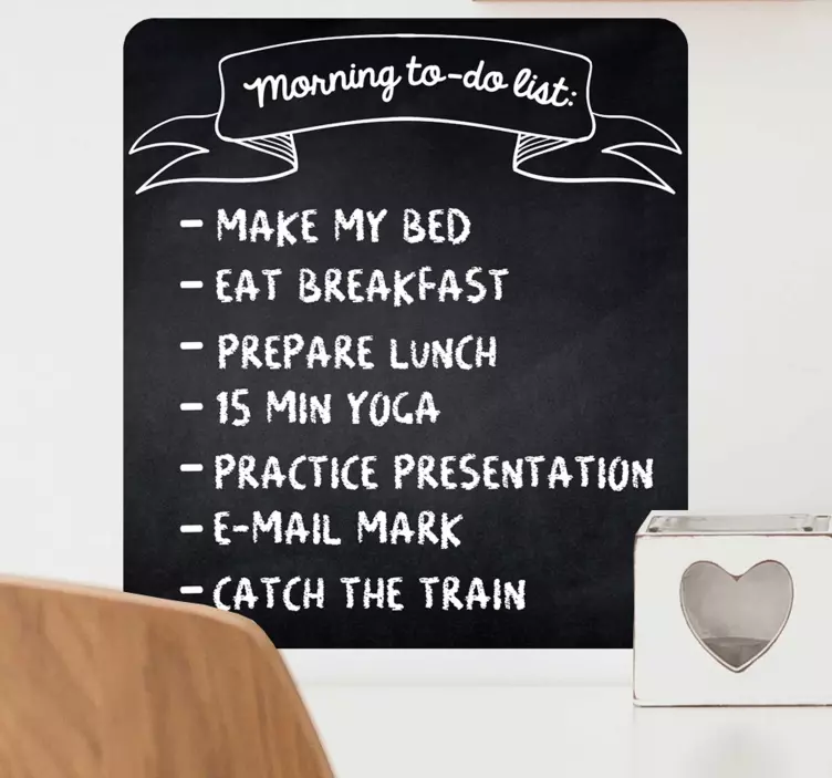 Morning to Do Customisable write on sticker - TenStickers