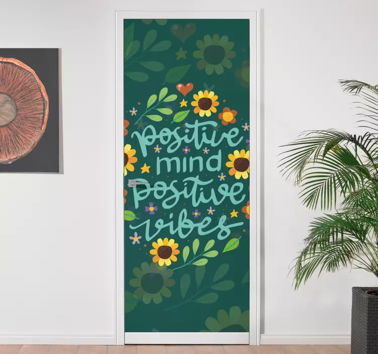Motivational quote beautiful color door sticker - TenStickers