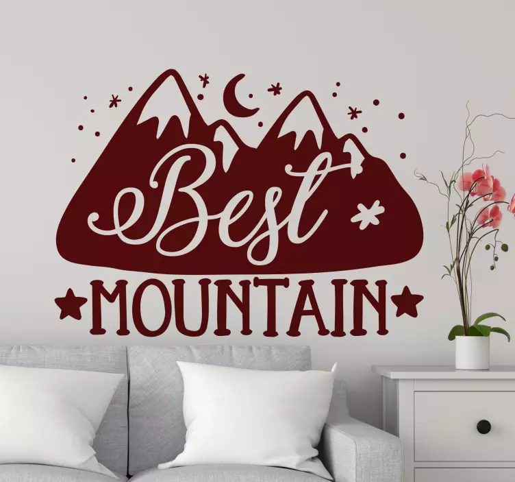 Mountain decoration with text nature sticker - TenStickers