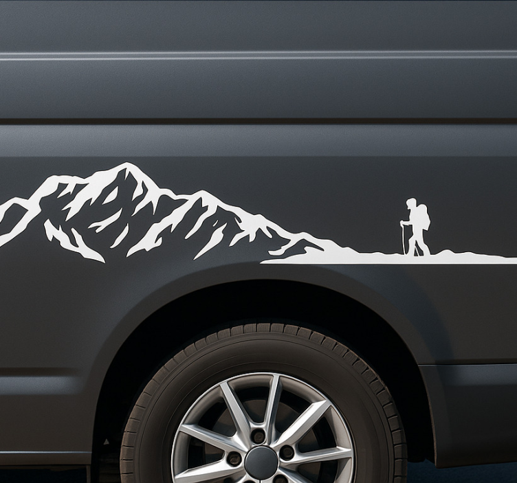 Mountain hiking side campervan decal - TenStickers