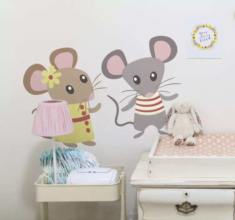 Mouse Love Kids Stickers - TenStickers