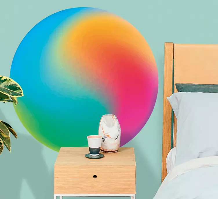 Multicolor circle abstract art wall art decal - TenStickers