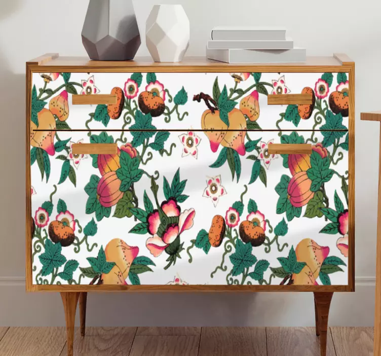 Multicolor floral summer a furniture decal - TenStickers