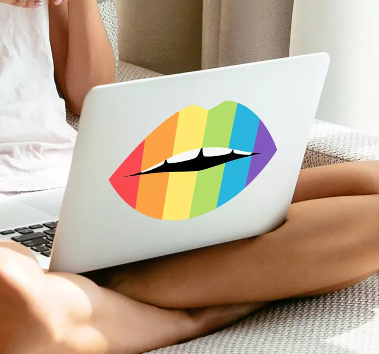 multicolor lips  laptop skins - TenStickers