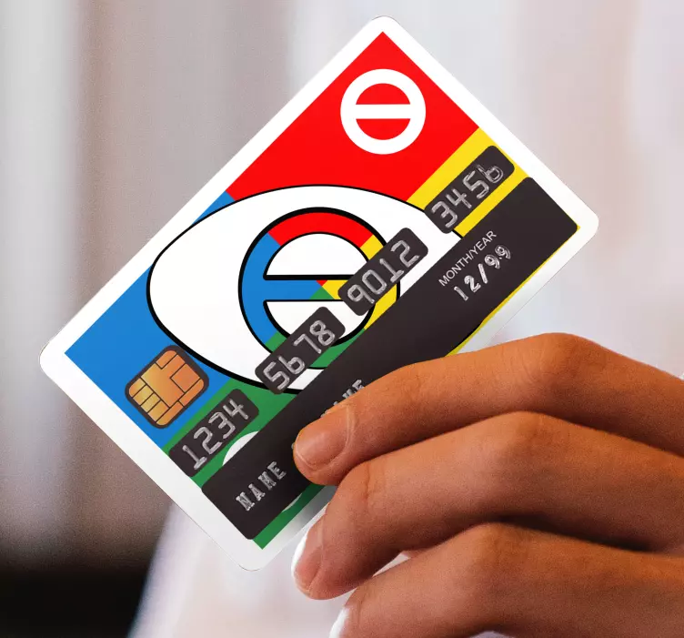 UNO card with four parts credit card sticker - TenStickers