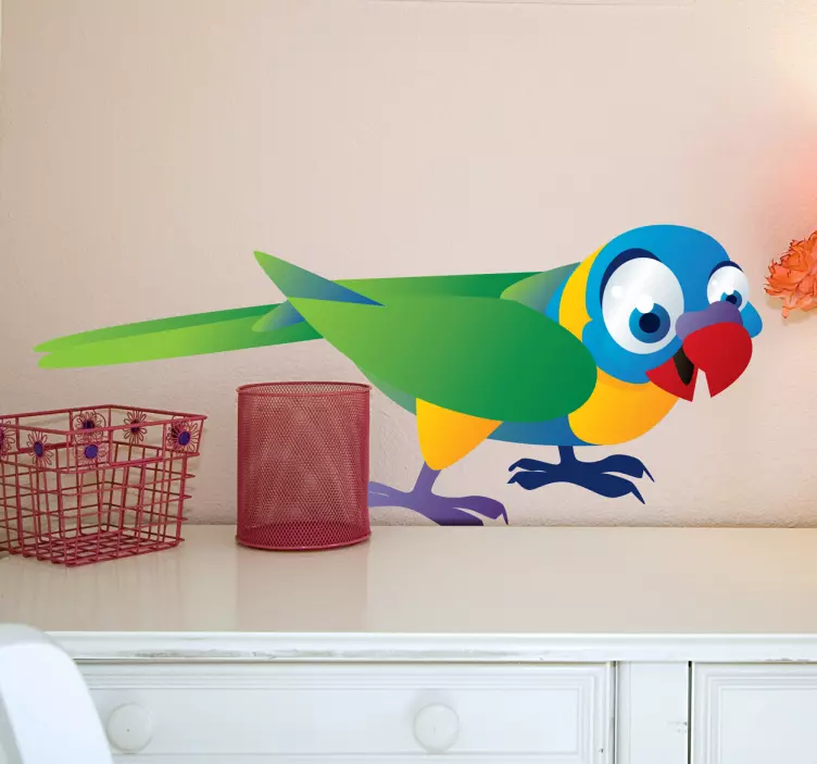 Multicoloured Parrot Kids Stickers - TenStickers