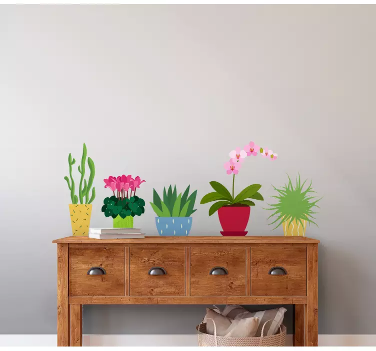 Multiple flowers and plants wall sticker - TenStickers