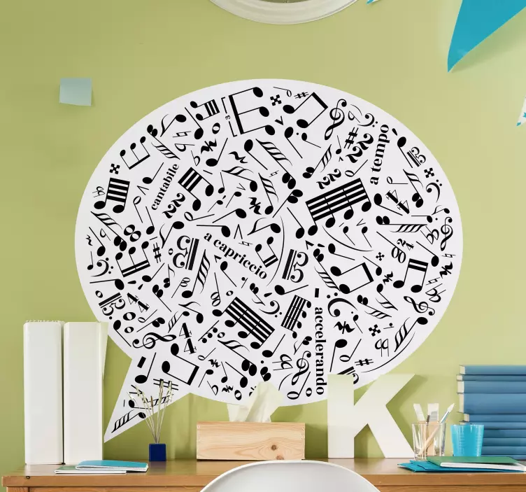 Musical comic notes musical wall sticker - TenStickers