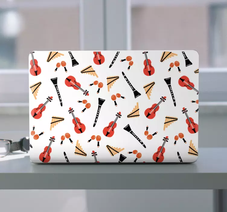 Musical Instrument Pattern laptop skin - TenStickers