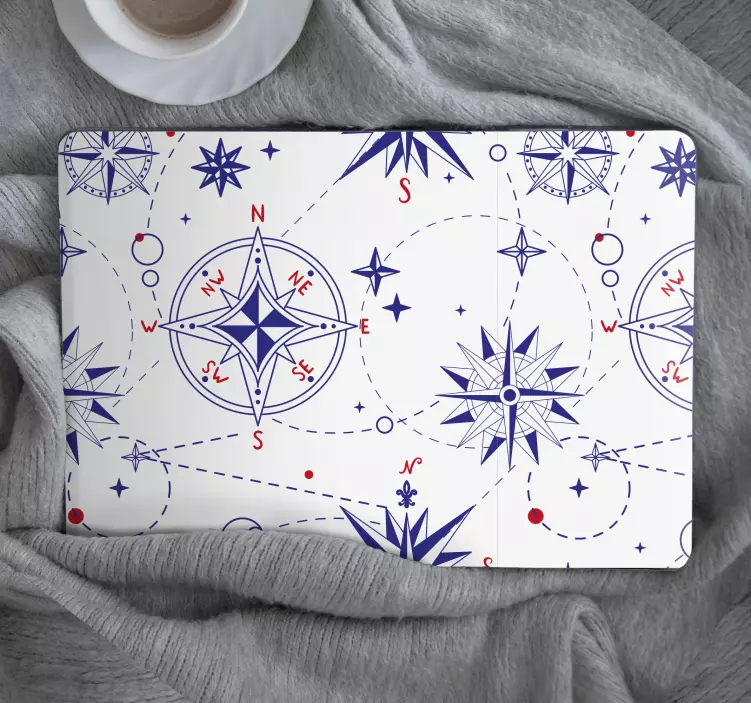 Nautical Compass Patterns laptop skin - TenStickers