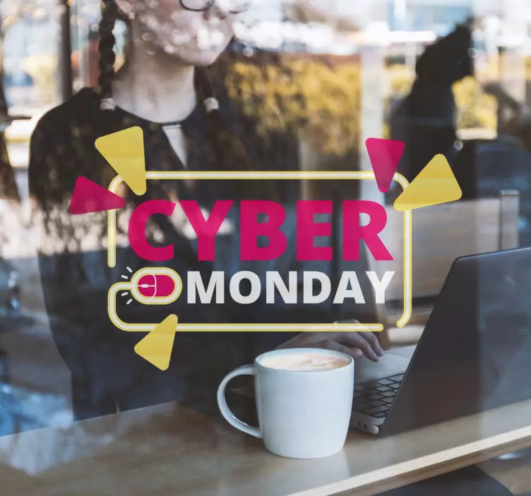 Neon glitch cyber Monday black friday decal - TenStickers