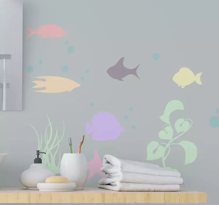 Nice fish world undersea fish sticker - TenStickers
