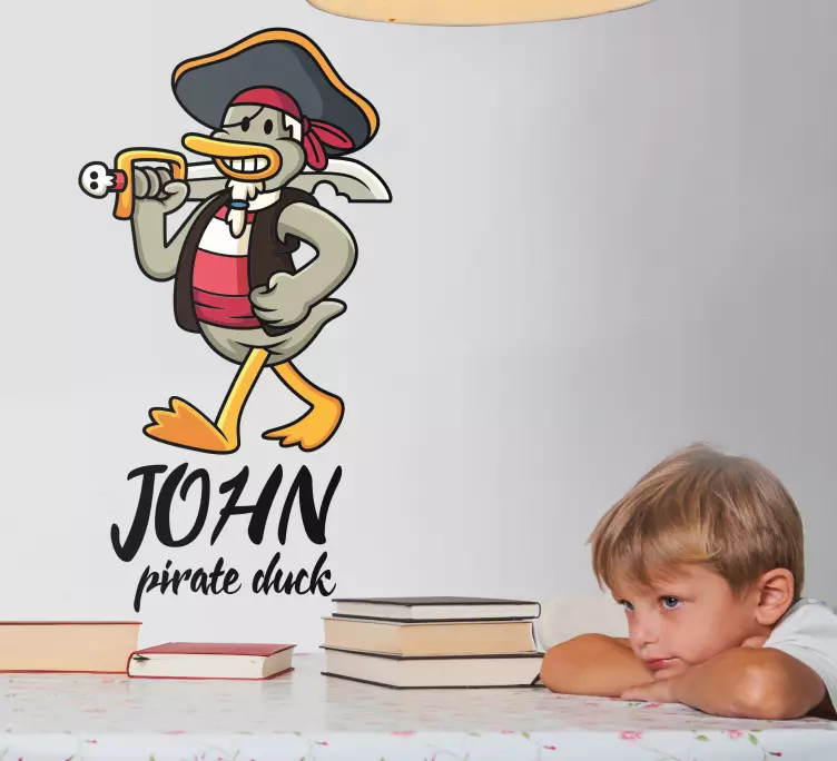 Nice pirate duck illustration children sticker - TenStickers
