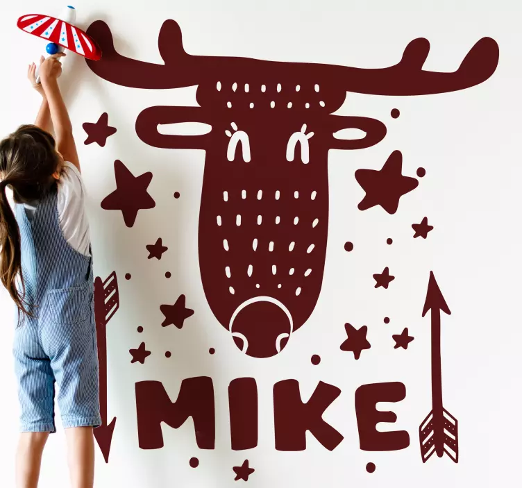 Nordic reindeer personalized wild animal decal - TenStickers