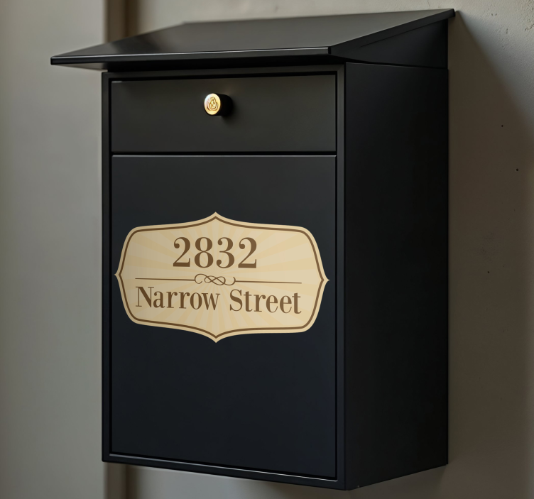 Street name and number mailbox text sticker - TenStickers