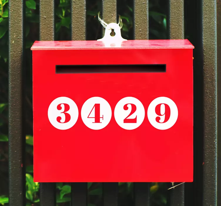 Numbers and dots mailbox sticker - TenStickers