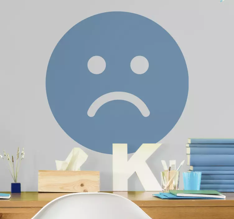 Object sticker sad face emblem - TenStickers
