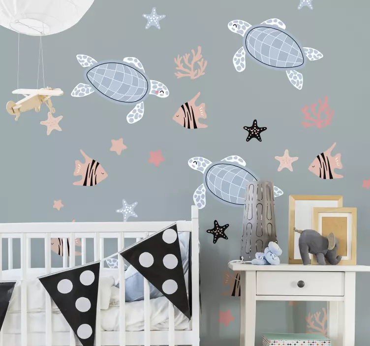 Ocean Creatures Decor pet sticker - TenStickers