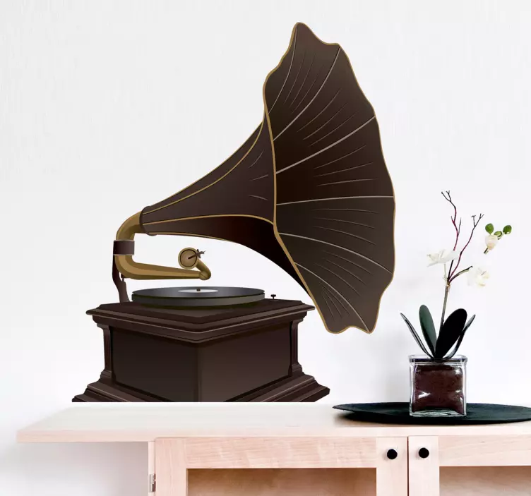 Old Gramophone Wall Sticker - TenStickers