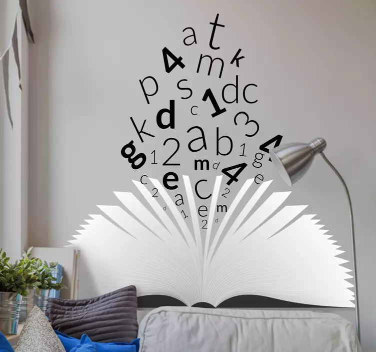 Open book headboard sticker - TenStickers