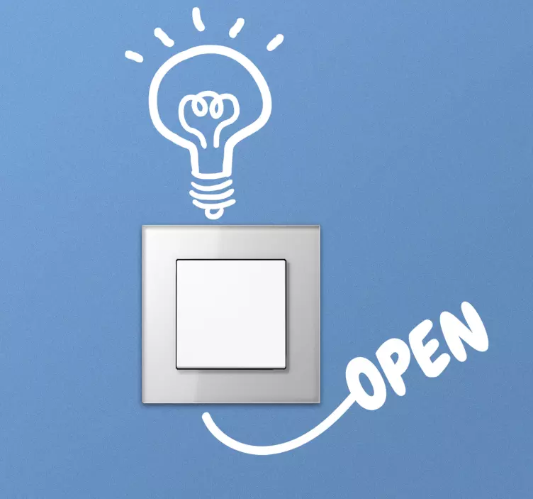 Open light bulb light switch sticker - TenStickers