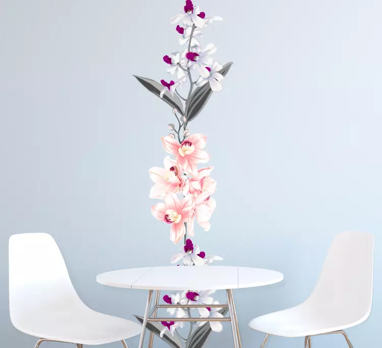 Orchid flower wall vinyl sticker - TenStickers