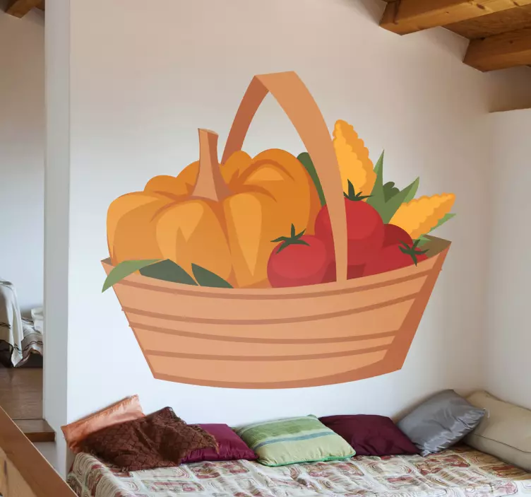 Organic Food Basket Decal - TenStickers