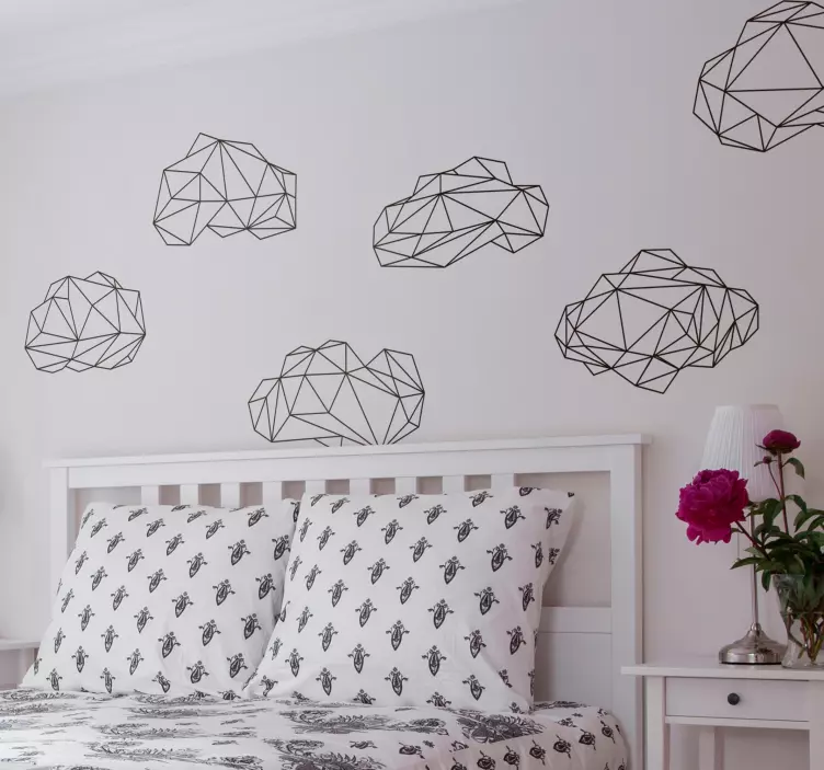 Origami Cloud Wall Stickers - TenStickers
