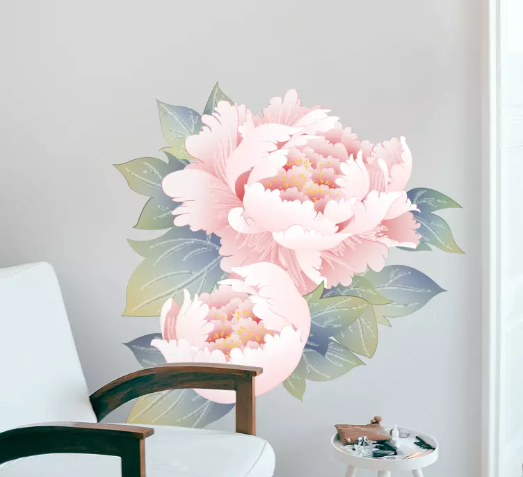 original painting of a flower wall sticker - TenStickers