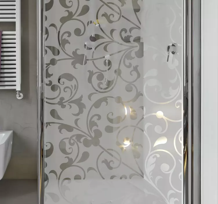 Ornamental leaf Paisley shower screen sticker - TenStickers