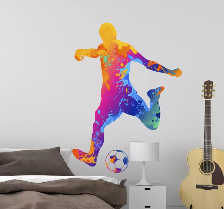 Paint splash football wall sticker - TenStickers
