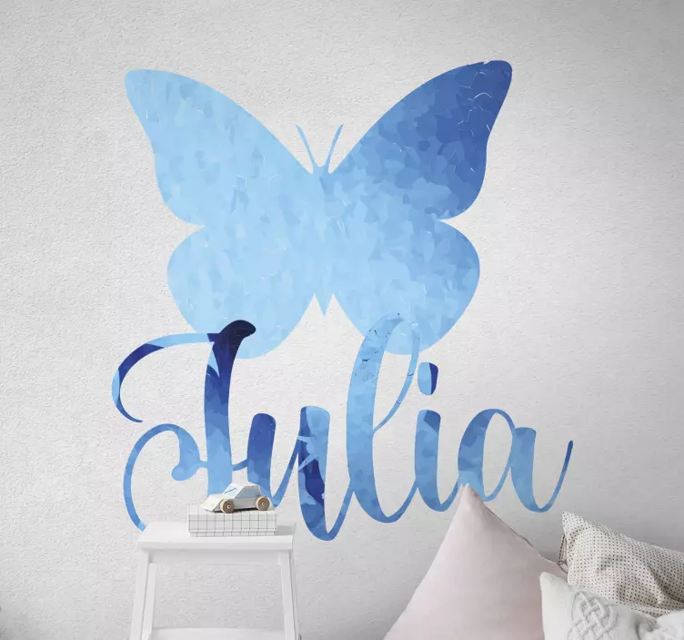 Painted butterflies name butterfly sticker - TenStickers