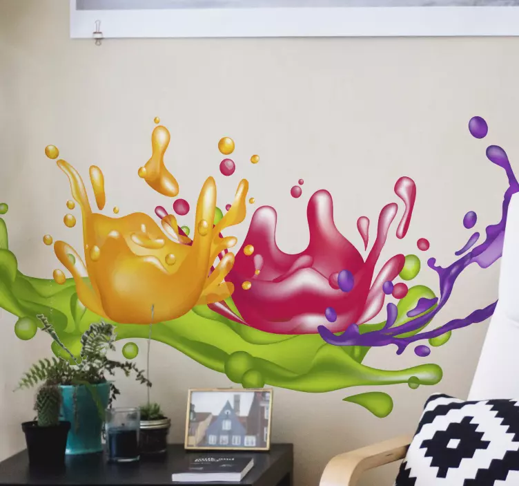 Painting splash abstract wall sticker - TenStickers